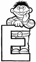 A coloring page of sesame street